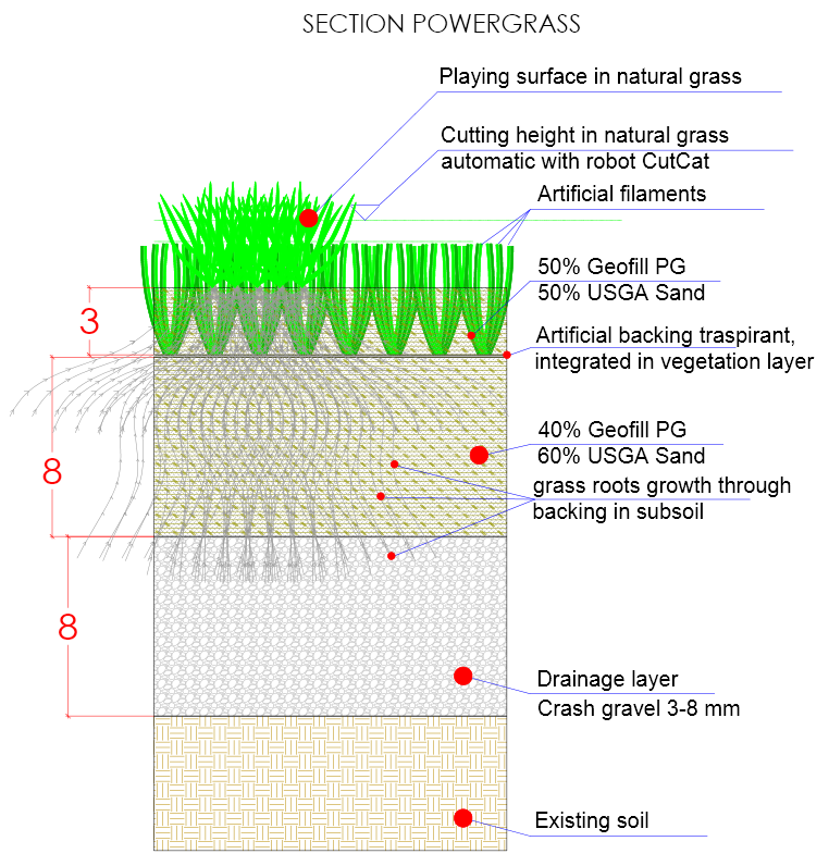 Cross section PowerGrass